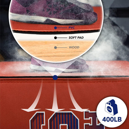 3-In-1 Soft-Padded Plyo Box with Wooden Core, Non-Slip Multi-Use Cushioned Plyometric Jump Box with Vinyl Cover for Jumping, Conditioning, Strength Training