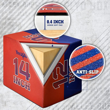 3-In-1 Soft-Padded Plyo Box with Wooden Core, Non-Slip Multi-Use Cushioned Plyometric Jump Box with Vinyl Cover for Jumping, Conditioning, Strength Training