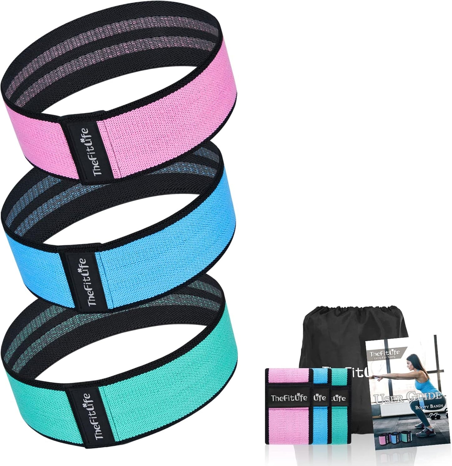 Fabric Resistance Exercise Bands for Women - Versatile Workout Bands for Booty, Hip, Glute, Leg, Thigh, Squat, and Butt Lift Exercises for Home Gym Fitness