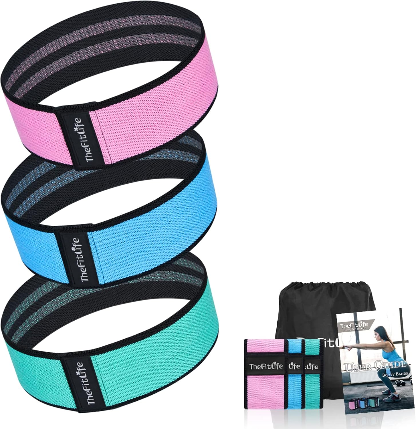 Fabric Resistance Exercise Bands for Women - Versatile Workout Bands for Booty, Hip, Glute, Leg, Thigh, Squat, and Butt Lift Exercises for Home Gym Fitness