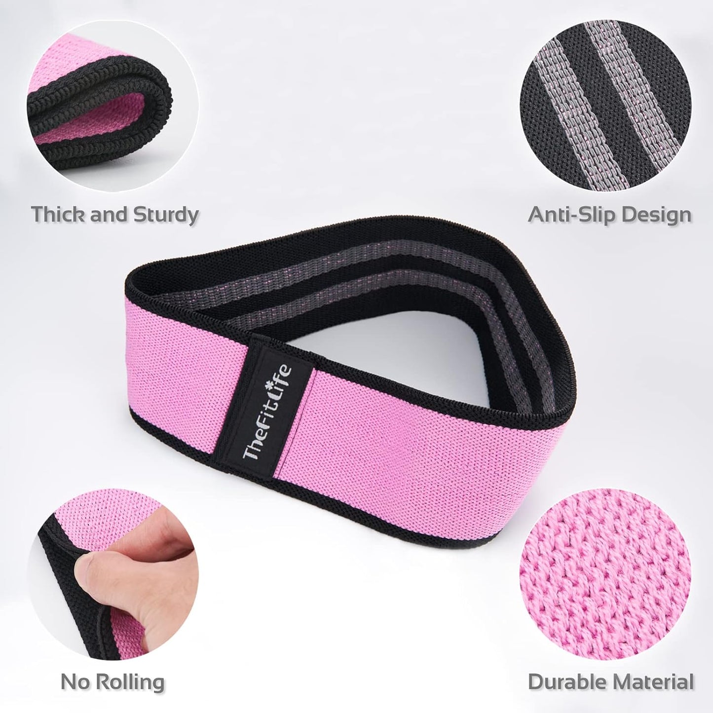 Fabric Resistance Exercise Bands for Women - Versatile Workout Bands for Booty, Hip, Glute, Leg, Thigh, Squat, and Butt Lift Exercises for Home Gym Fitness