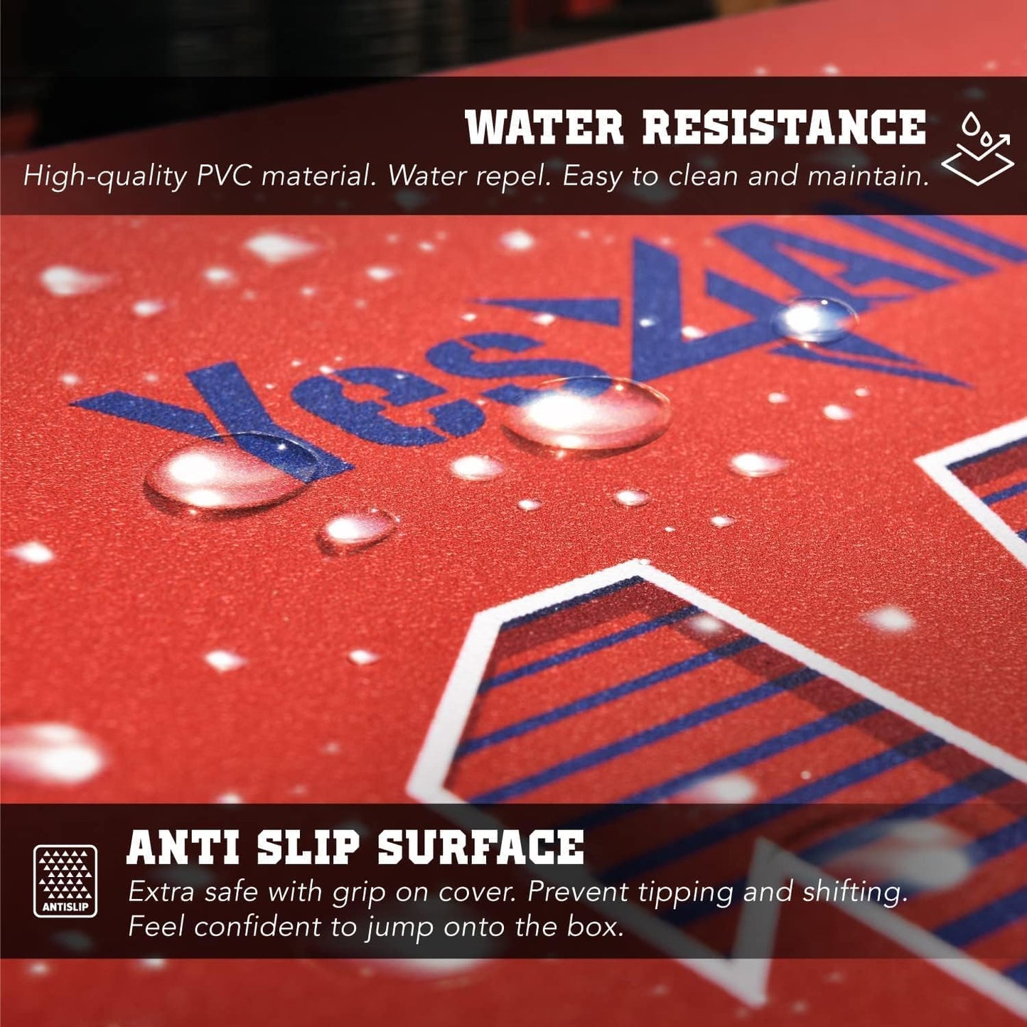 3-In-1 Soft-Padded Plyo Box with Wooden Core, Non-Slip Multi-Use Cushioned Plyometric Jump Box with Vinyl Cover for Jumping, Conditioning, Strength Training