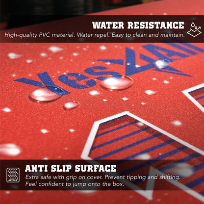 3-In-1 Soft-Padded Plyo Box with Wooden Core, Non-Slip Multi-Use Cushioned Plyometric Jump Box with Vinyl Cover for Jumping, Conditioning, Strength Training