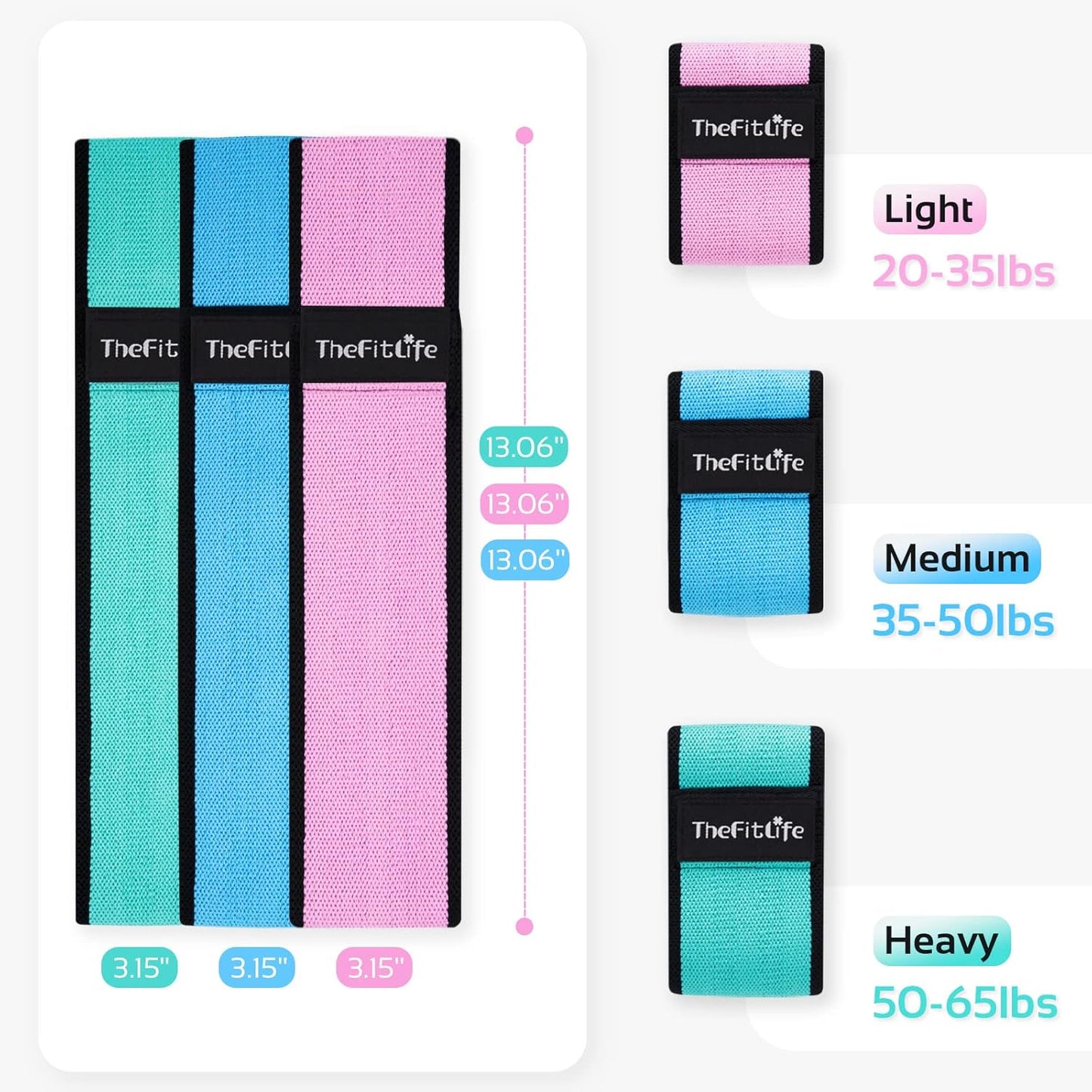 Fabric Resistance Exercise Bands for Women - Versatile Workout Bands for Booty, Hip, Glute, Leg, Thigh, Squat, and Butt Lift Exercises for Home Gym Fitness