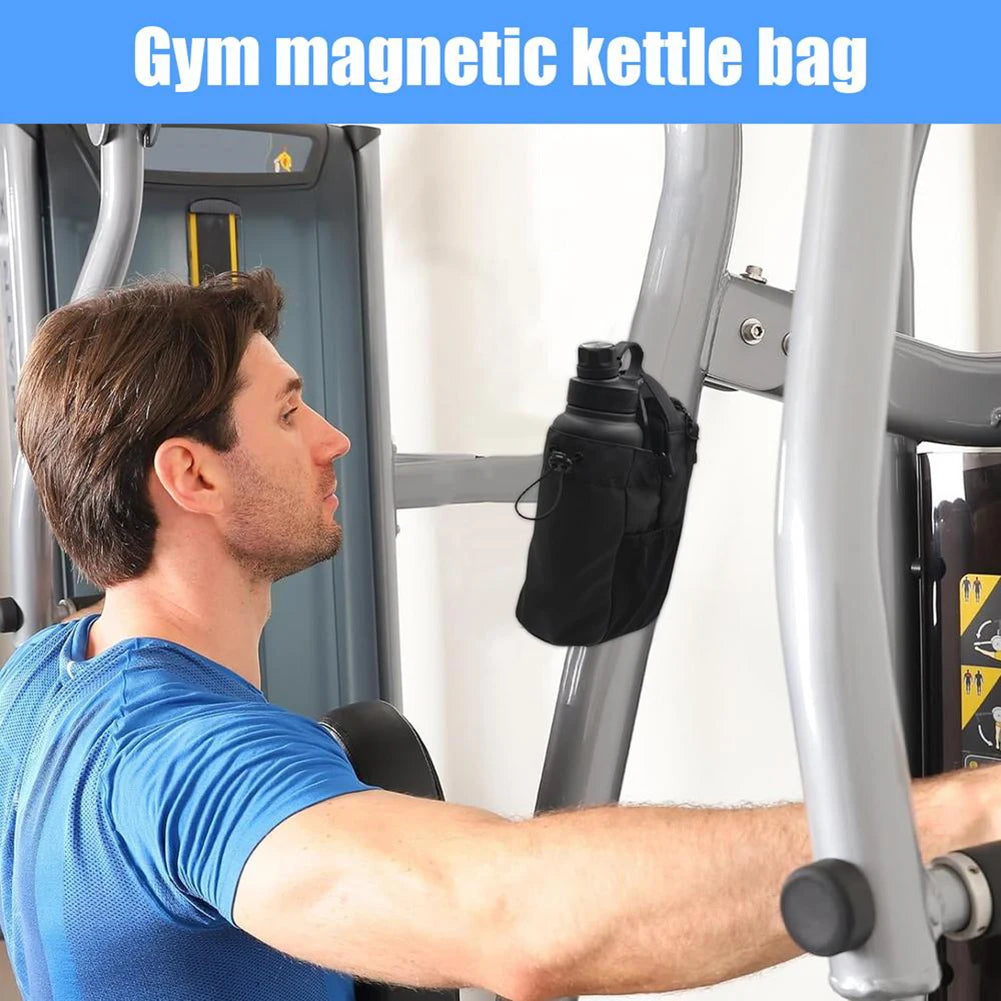 Magnetic Gym Sling Bag Waterproof Magnet Water Bottle Pouch Large Capacity Phone Holder Crossbody Bag Travel Fitness Accessories